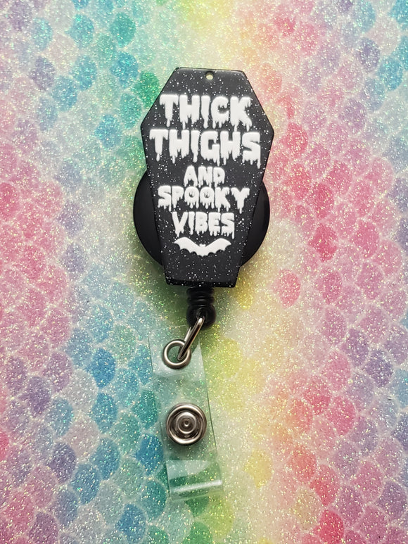 Thick Thighs Spoon Leash Badge Reel